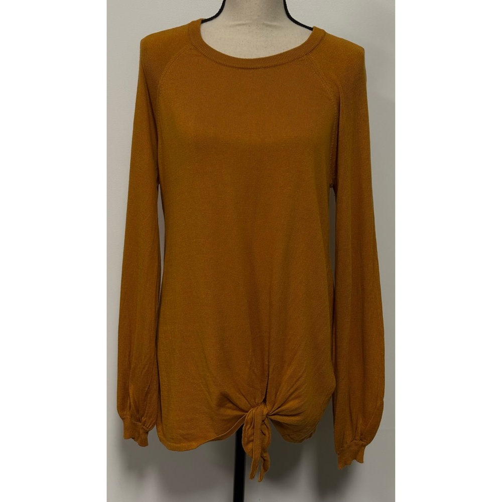 LC Lauren Conrad Tie Front Lightweight Sweater Yellow Size M